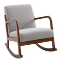 Fauteuil à bascule moderne gris à dossier haut de 64,3 cm avec base en bois massif