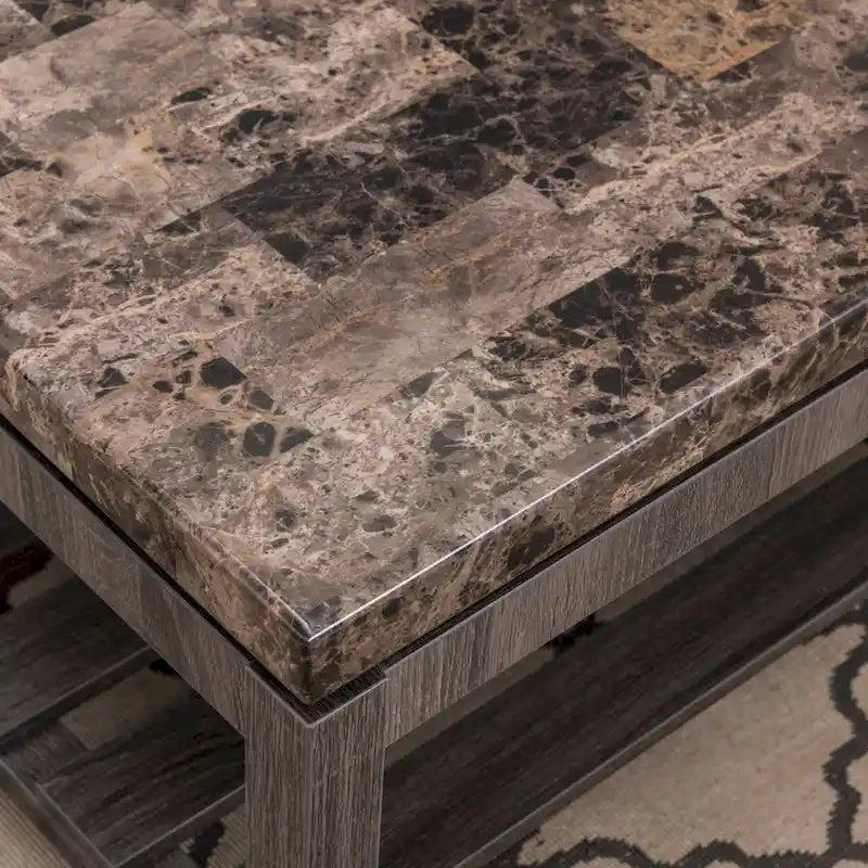 Table basse occasionnelle en faux marbre