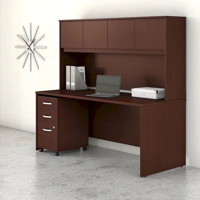 Bureau avec surmeuble et tiroirs