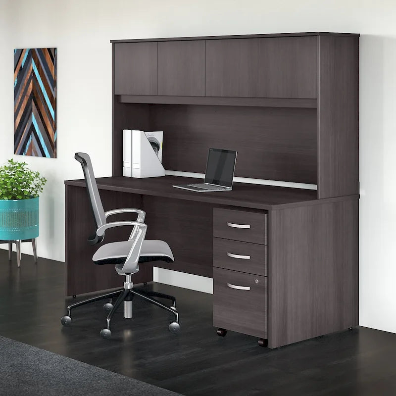 Bureau avec surmeuble et tiroirs