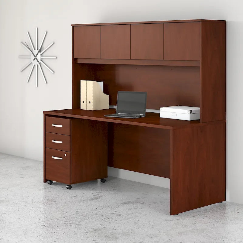 Bureau avec surmeuble et tiroirs