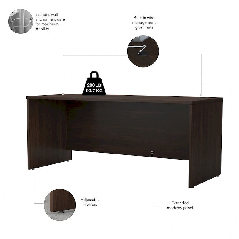 Bureau avec surmeuble et tiroirs