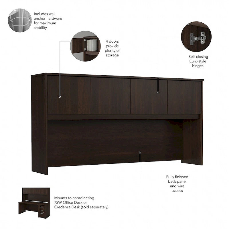 Bureau avec surmeuble et tiroirs