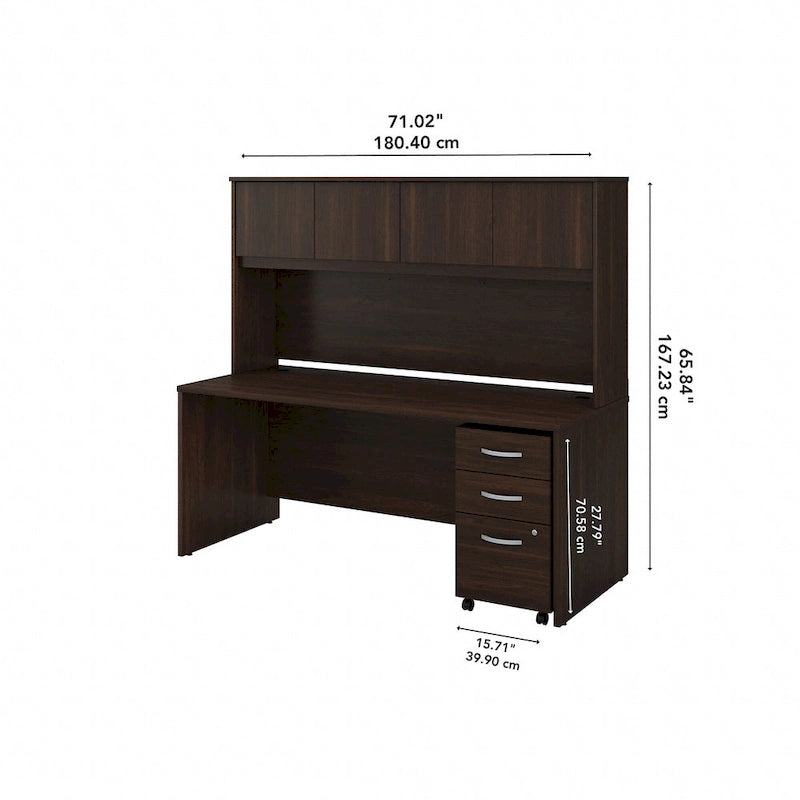 Bureau avec surmeuble et tiroirs