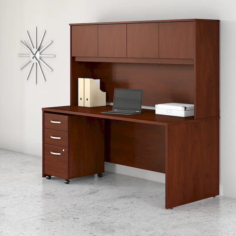 Bureau avec surmeuble et tiroirs