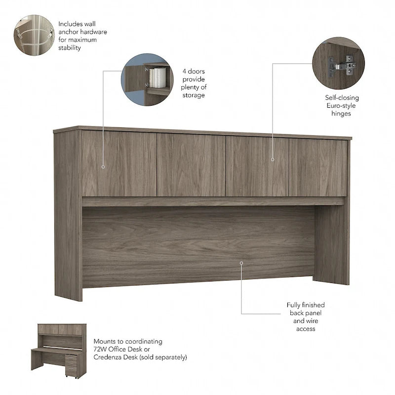 Bureau avec surmeuble et tiroirs