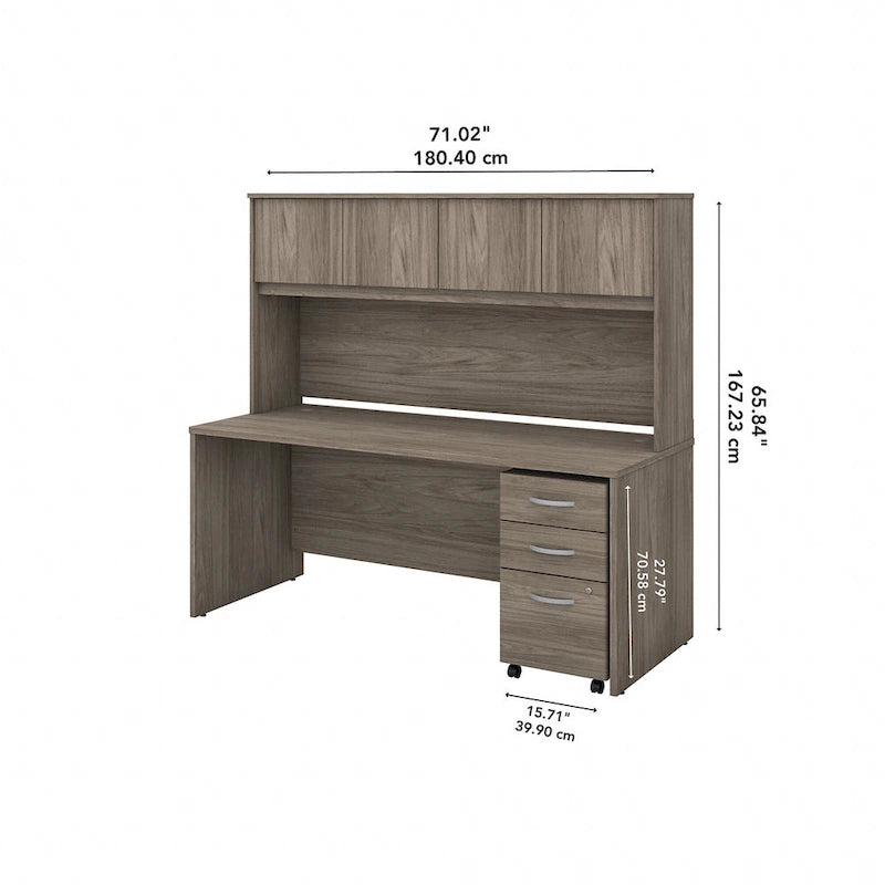 Bureau avec surmeuble et tiroirs