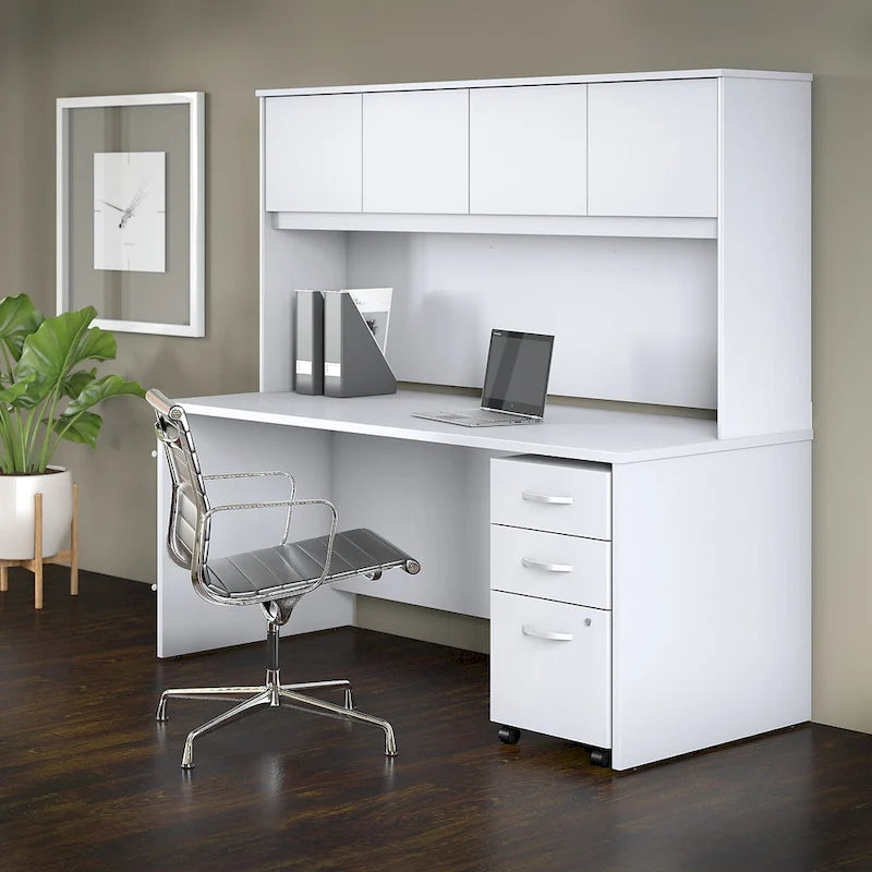 Bureau avec surmeuble et tiroirs