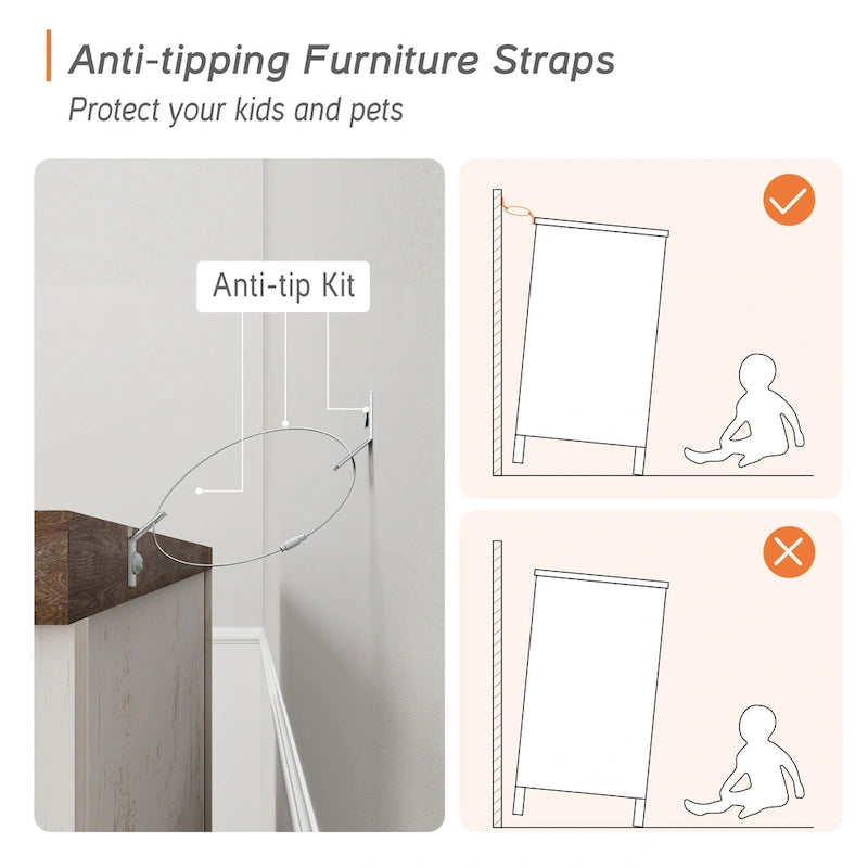 Meuble TV de ferme de 150 cm pour téléviseur de 65 pouces, meuble de divertissement en bois avec 2 tiroirs et placards de rangement, étagères réglables