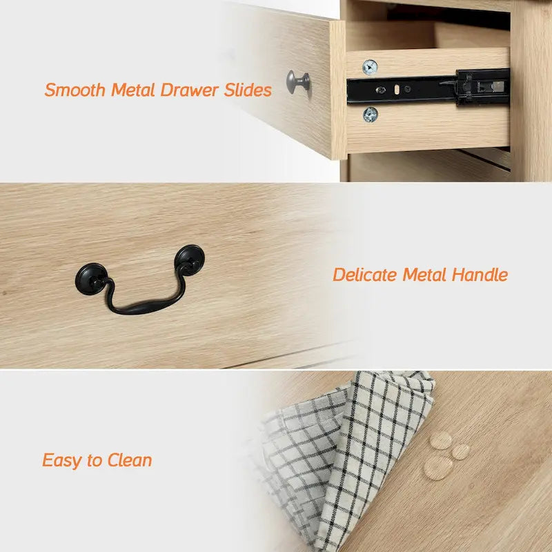 Meuble TV de ferme de 150 cm pour téléviseur de 65 pouces, meuble de divertissement en bois avec 2 tiroirs et placards de rangement, étagères réglables