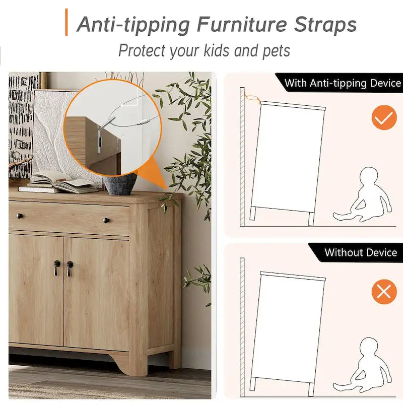 Meuble TV de ferme de 150 cm pour téléviseur de 65 pouces, meuble de divertissement en bois avec 2 tiroirs et placards de rangement, étagères réglables
