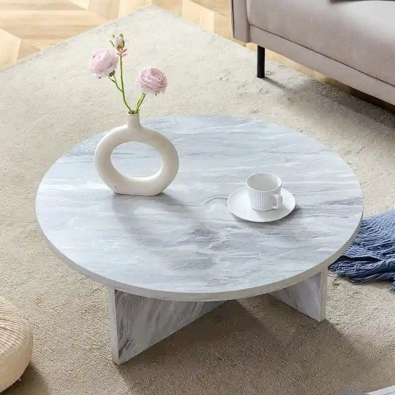 Table basse ronde polyvalente en MDF