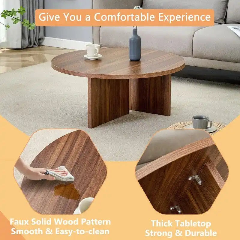 Table basse ronde polyvalente en MDF