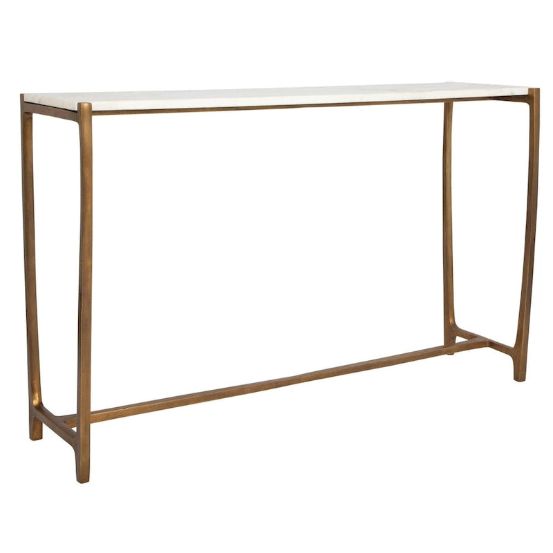 Console en marbre - 120 cm - Blanc et or