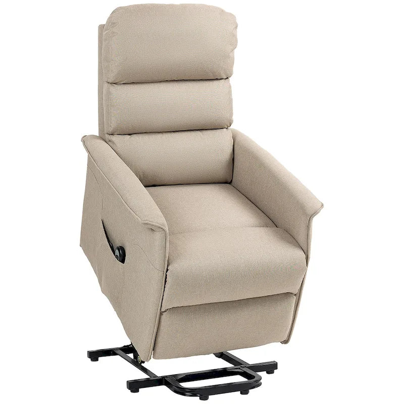 Fauteuil inclinable électrique pour personnes âgées, réglable en tissu, avec télécommande et poches latérales