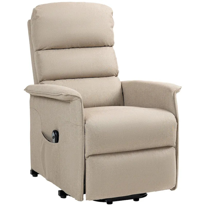 Fauteuil inclinable électrique pour personnes âgées, réglable en tissu, avec télécommande et poches latérales