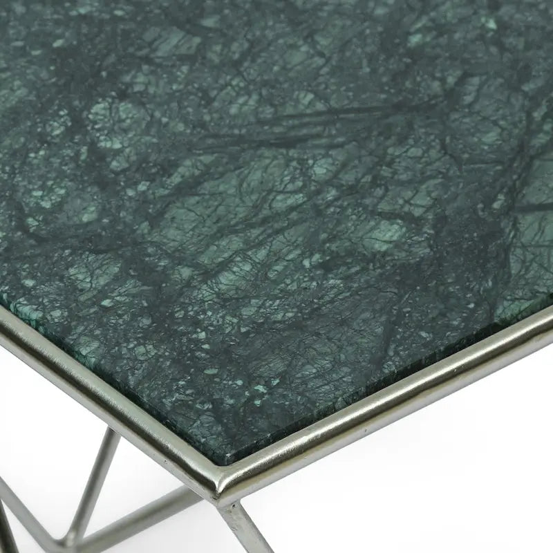 Table basse moderne et glamour fabriquée à la main avec plateau en marbre - 37.00 L x 19.00 W x 18.00 H