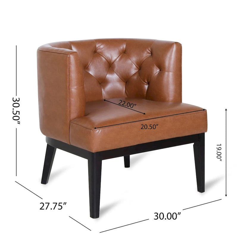 Fauteuil d'appoint capitonné en tissu ou en similicuir par