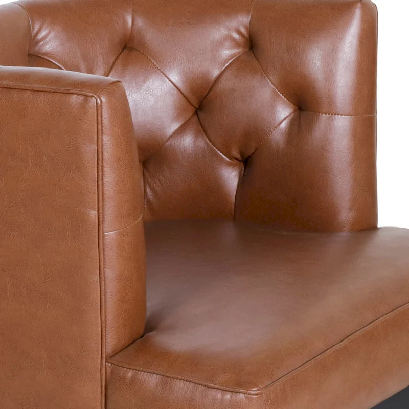 Fauteuil d'appoint capitonné en tissu ou en similicuir par