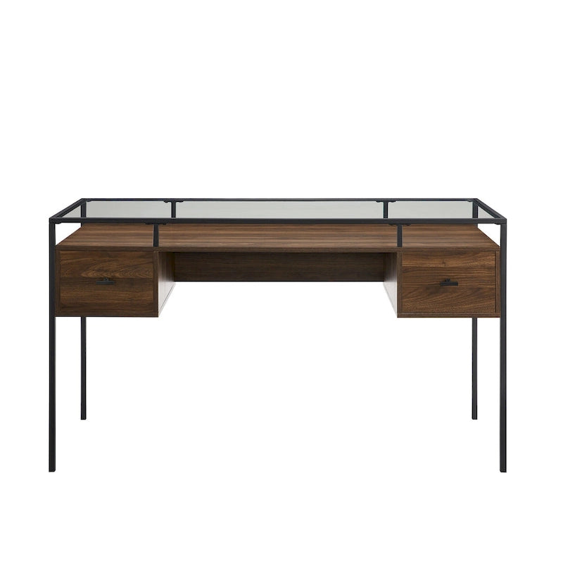 Bureau d'écriture avec plateau en verre de 56 pouces