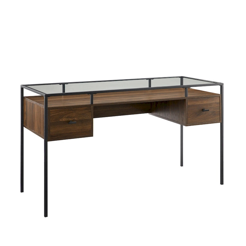 Bureau d'écriture avec plateau en verre de 56 pouces