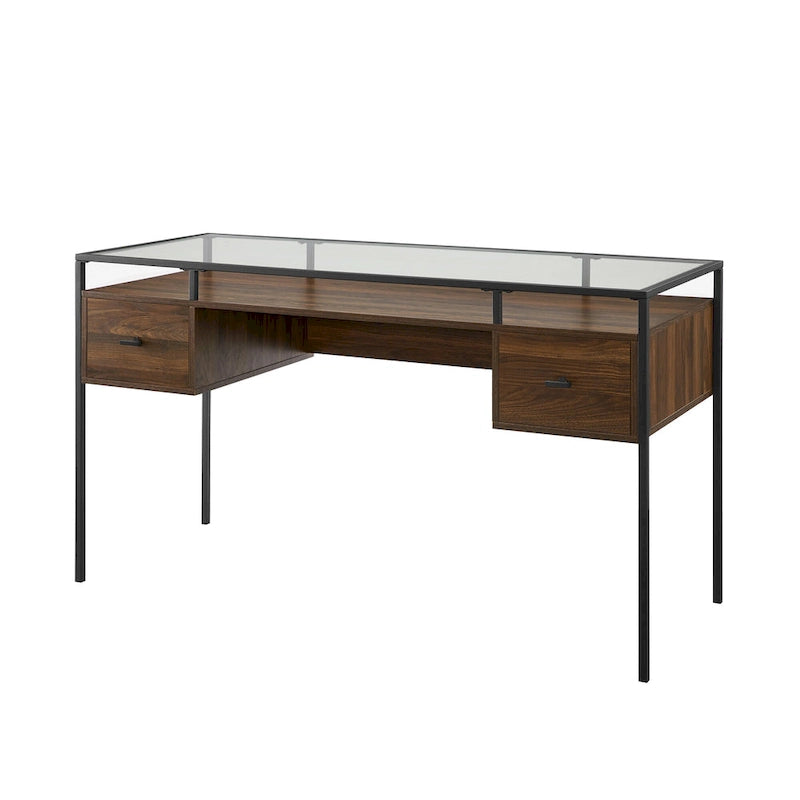 Bureau d'écriture avec plateau en verre de 56 pouces