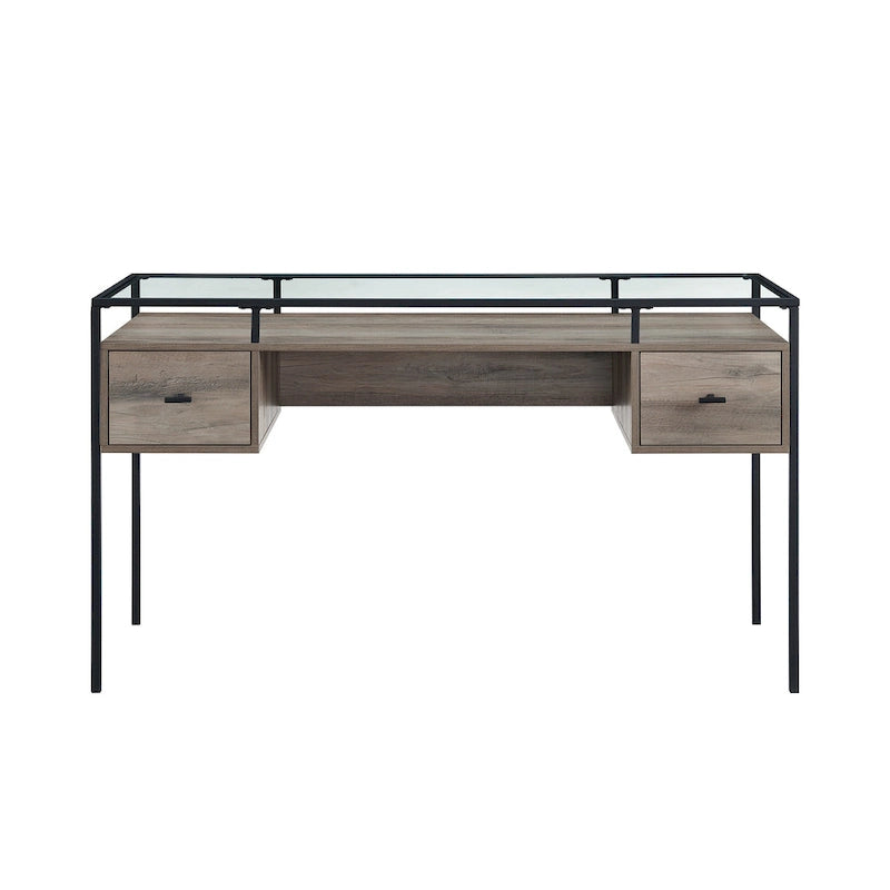 Bureau d'écriture avec plateau en verre de 56 pouces