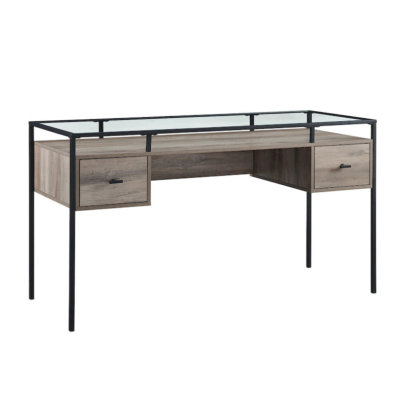 Bureau d'écriture avec plateau en verre de 56 pouces