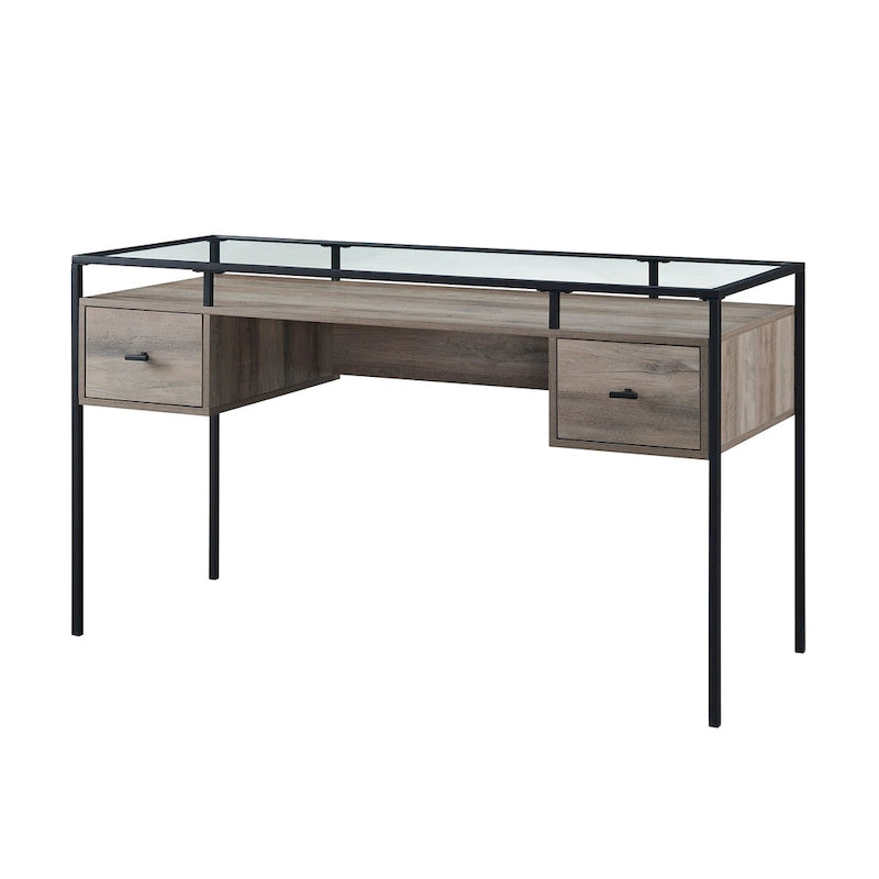 Bureau d'écriture avec plateau en verre de 56 pouces