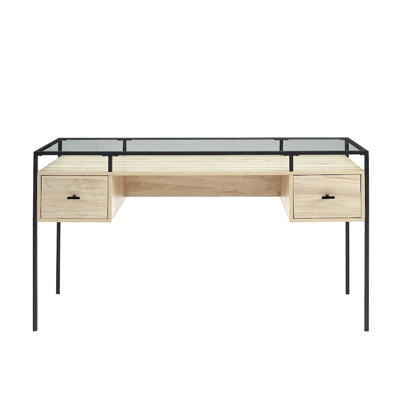Bureau d'écriture avec plateau en verre de 56 pouces