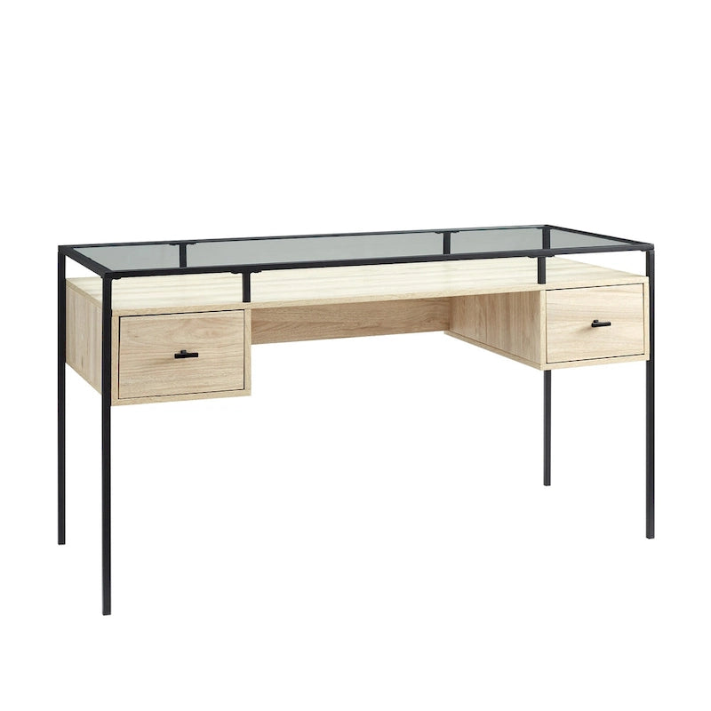 Bureau d'écriture avec plateau en verre de 56 pouces