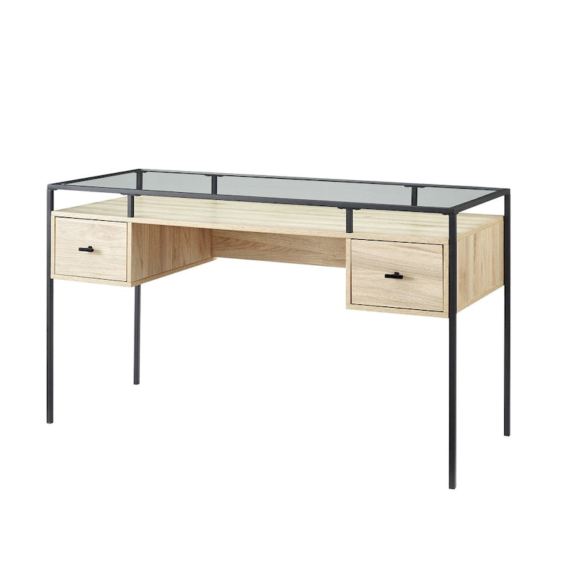 Bureau d'écriture avec plateau en verre de 56 pouces