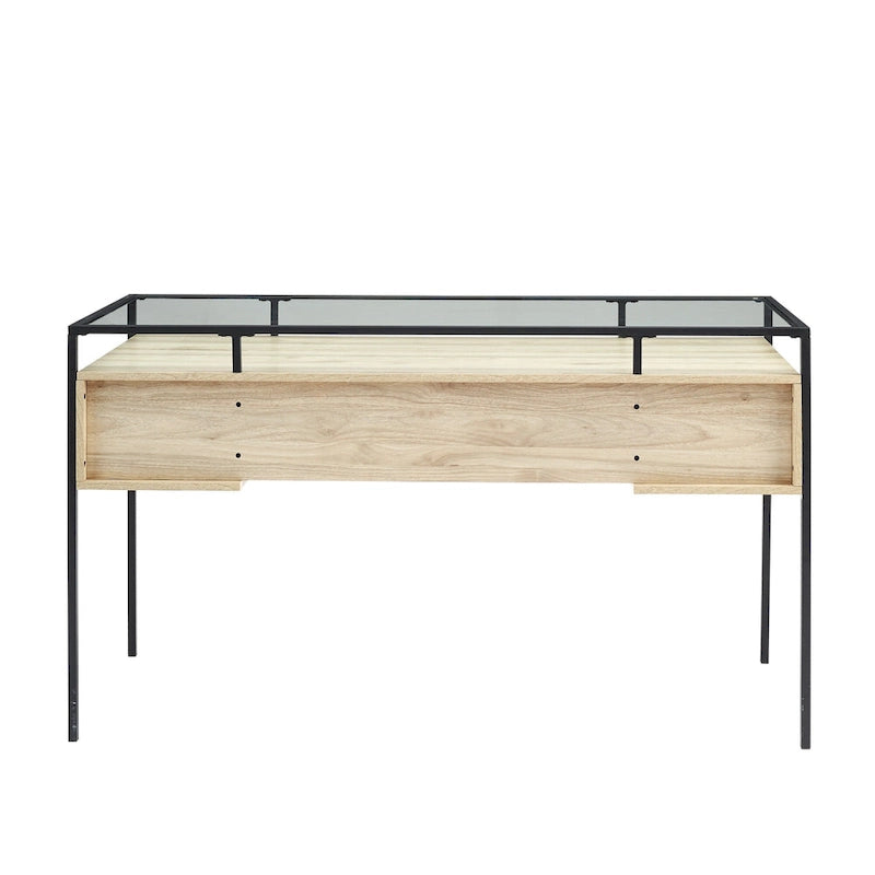 Bureau d'écriture avec plateau en verre de 56 pouces