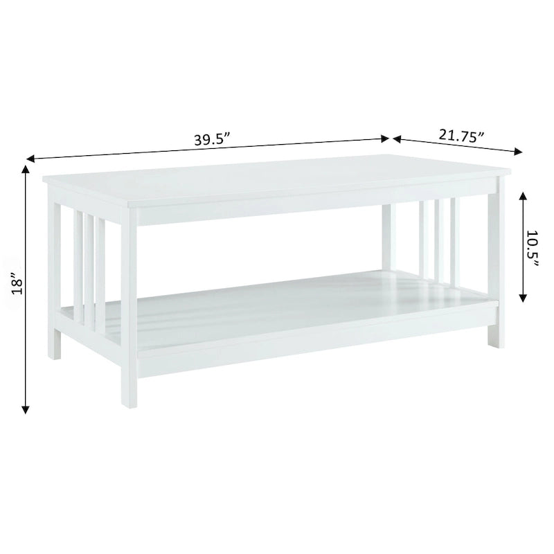 Table basse Convenience Mission avec étagère