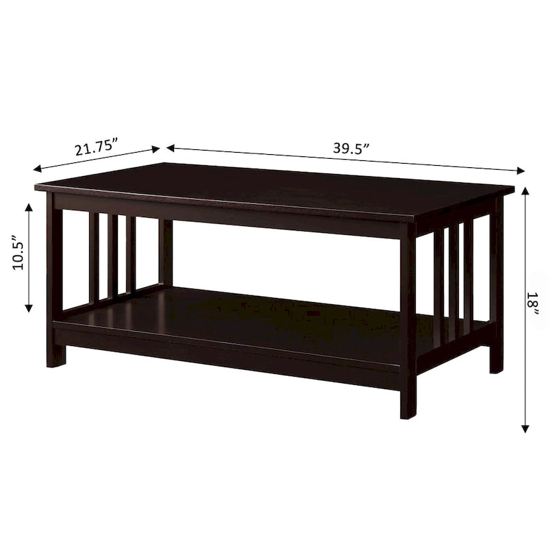 Table basse Convenience Mission avec étagère