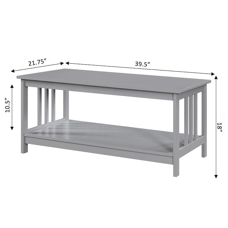 Table basse Convenience Mission avec étagère
