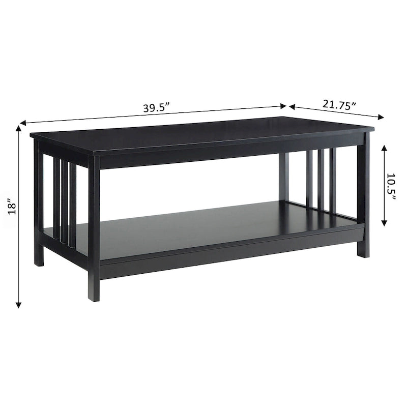 Table basse Convenience Mission avec étagère