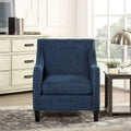 Fauteuil d'appoint Erica avec clous décoratifs chromés