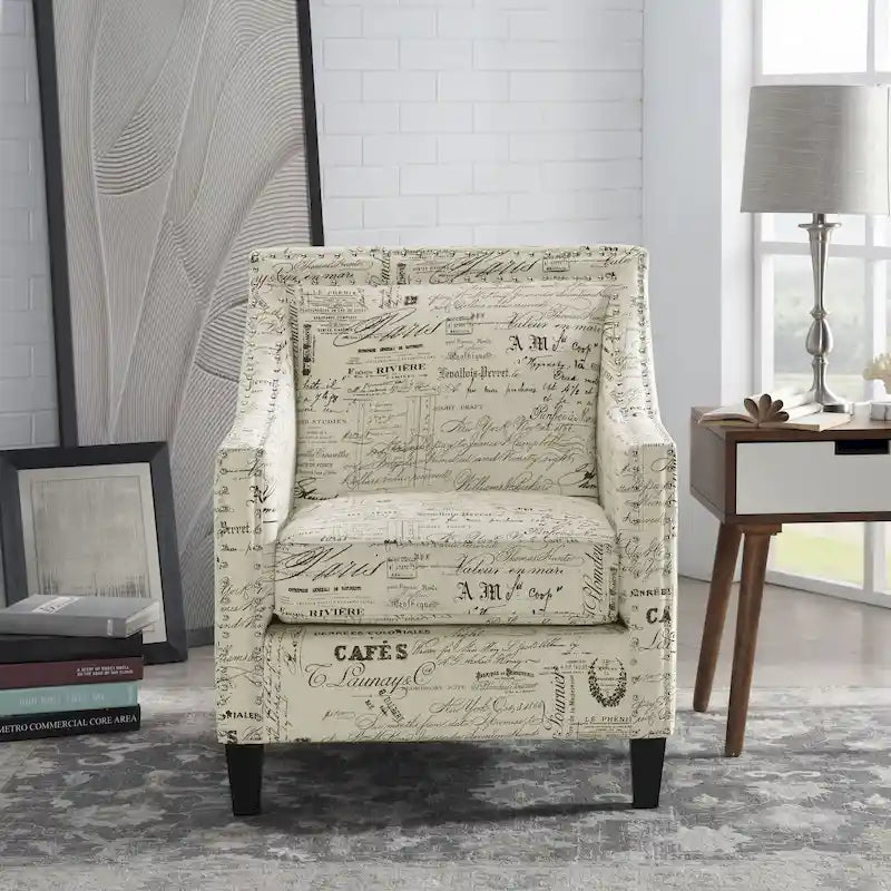 Fauteuil d'appoint Erica avec clous décoratifs chromés