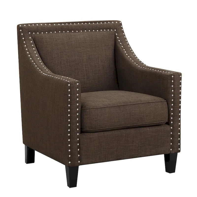 Fauteuil d'appoint Erica avec clous décoratifs chromés