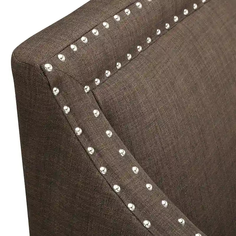 Fauteuil d'appoint Erica avec clous décoratifs chromés