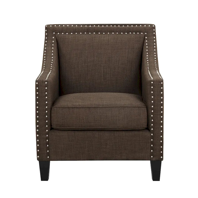 Fauteuil d'appoint Erica avec clous décoratifs chromés