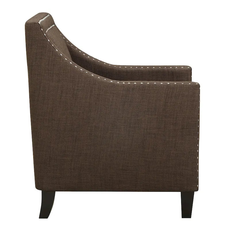 Fauteuil d'appoint Erica avec clous décoratifs chromés