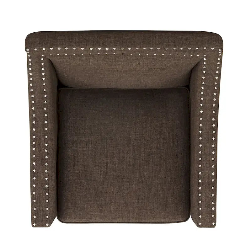 Fauteuil d'appoint Erica avec clous décoratifs chromés