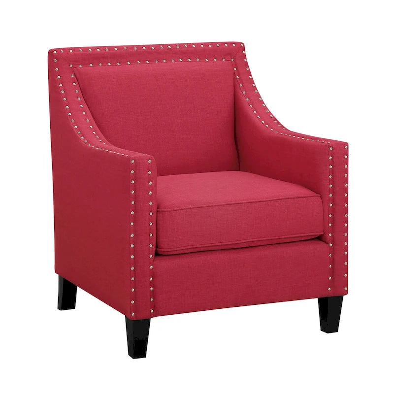Fauteuil d'appoint Erica avec clous décoratifs chromés