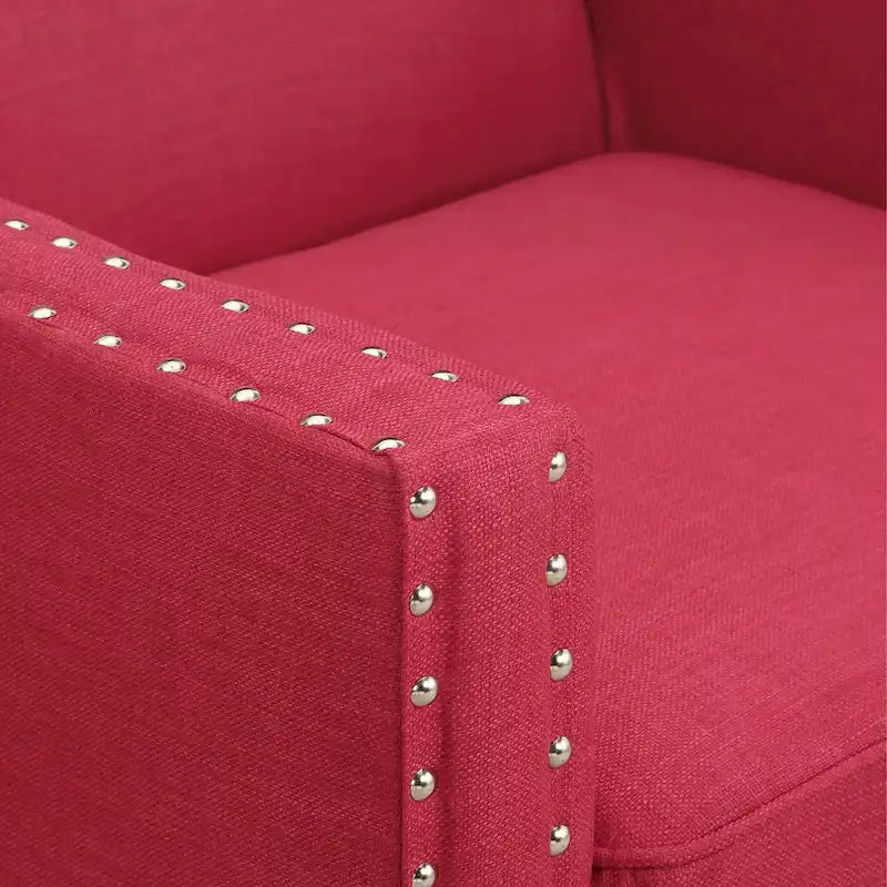 Fauteuil d'appoint Erica avec clous décoratifs chromés