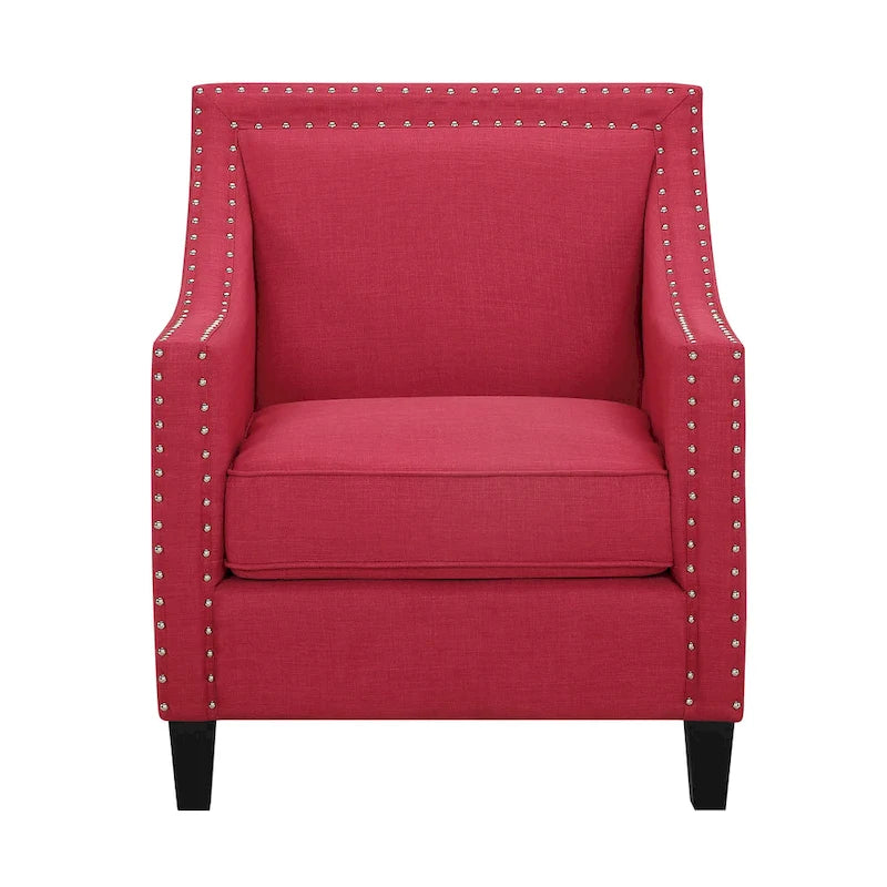 Fauteuil d'appoint Erica avec clous décoratifs chromés