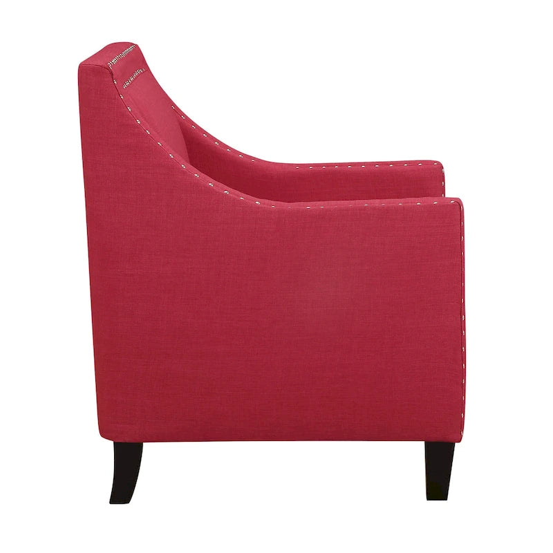 Fauteuil d'appoint Erica avec clous décoratifs chromés