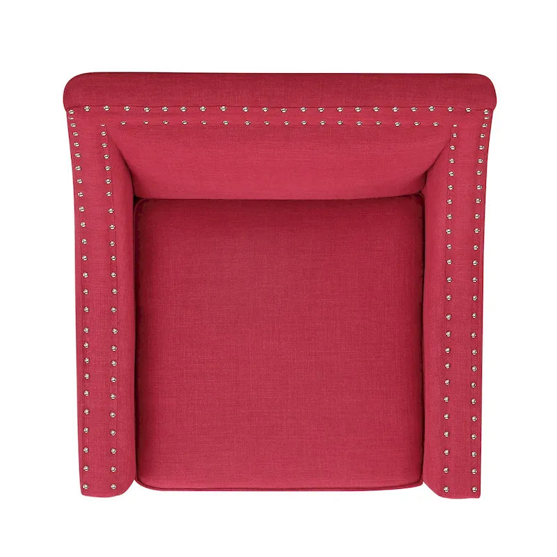 Fauteuil d'appoint Erica avec clous décoratifs chromés