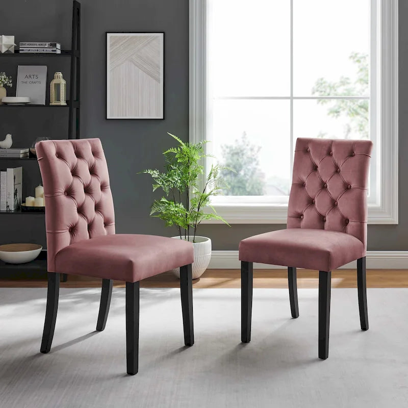 Chaises de salle à manger en velours - Lot de 2